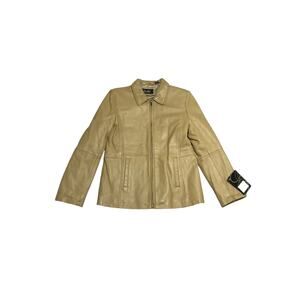 Excelled Collection Golden Tan Smooth Leather Jacket Zip NEW Size Med